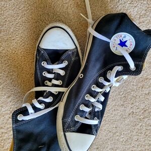 Black, high top, converse